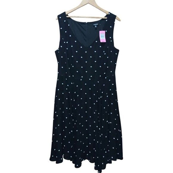 Torrid Heart Print Chiffon Flounce Skater Dress size 14 NWT - Picture 2 of 8